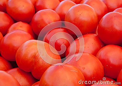 Tomatoes at a farmers' market Stock Photo