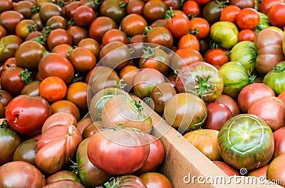 Tomatoes at the farmers market Stock Photo