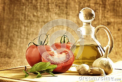 Tomatoes onion, garlic, pepper, tomatoes Stock Photo