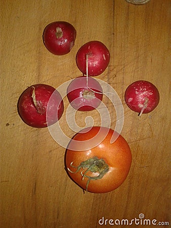 Tomatoes Radish Stock Photo