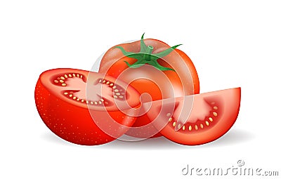 Tomatoes vegetables composition Vector Illustration