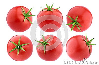 Tomatoes . Whole Tomatoes on white background, big collection Stock Photo