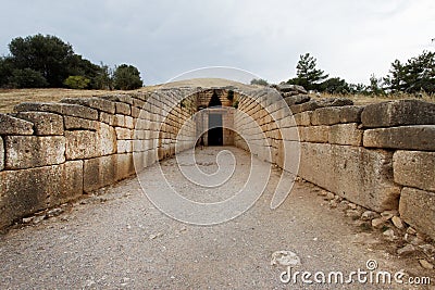 Tomb of Agamemnon in Mycenae Stock Photo