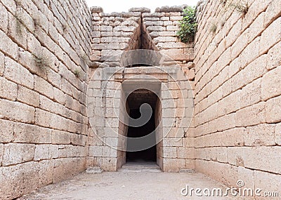 Tomb of Agamemnon in Mycenae Stock Photo