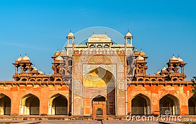 Tomb of Akbar the Great at Sikandra Fort in Agra, India Stock Photo