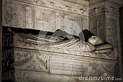Tomb of the cardinals Cristoforo and Domenico della Rovere 1479. Santa Maria del Popolo Church Stock Photo