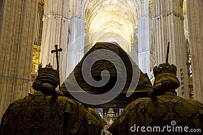 Tomb of Columbus, Seville Cathedral Stock Photo