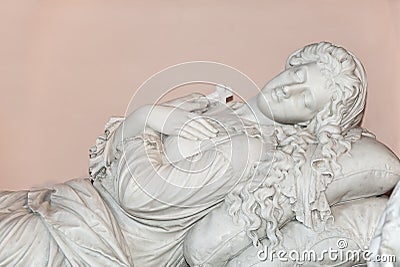 Tomb effigy in Sts. Peter and Paul Cathedral in Kamianets-Podilskyi, Ukraine. Stock Photo