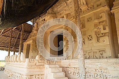 Tomb entrance sculpture at the ruins of Ek Balam near Valladolid, Mexico Editorial Stock Photo