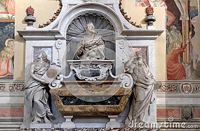 Tomb of Galileo Galilei, Basilica of Santa Croce in Florence Stock Photo