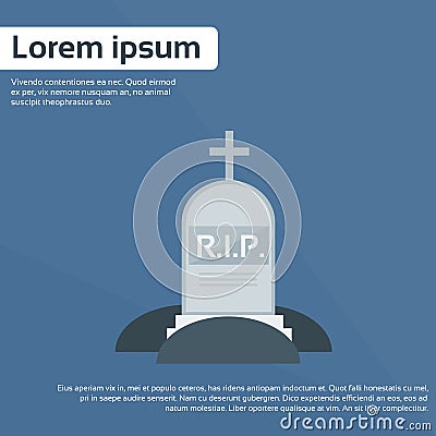 Tomb Grave Icon RIP Stone Flat Vector Vector Illustration