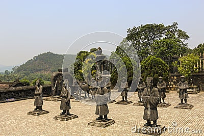 Tomb of Khai dinh,guardian statues,Vietnam Stock Photo