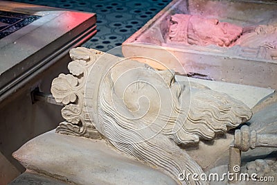 Tomb of King Clovis I, in Basilica of Saint-Denis Stock Photo