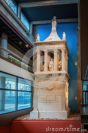 Tomb of Lucius Poblicius at Romano-Germanic Museum - Cologne, Germany Editorial Stock Photo