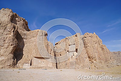 Tomb of Persian Kings Xerxes I at Naqsh-e Rustam, Shiraz, Iran. Stock Photo