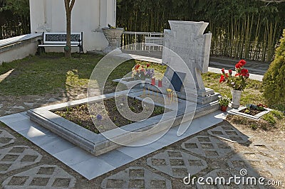 Tomb of prophet bulgarian Baba Vanga at Rupite her favourite place Editorial Stock Photo
