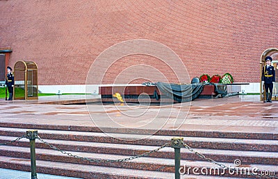 22.09.2018.Tomb of the unknown soldier.Alexander garden. the Main attraction of the city. Editorial Stock Photo