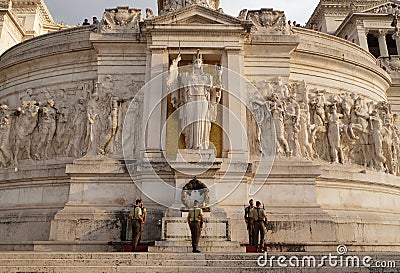 Tomb of the Unknown Soldier, National Monument Vittorio Emanuele II, Piazza Venezia, Rome Editorial Stock Photo