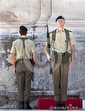 Tomb of the Unknown Soldier, Rome, Italy Editorial Stock Photo