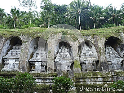 Tombs of the Kings in the temple of Gunung Kawi on the island of Bali Stock Photo