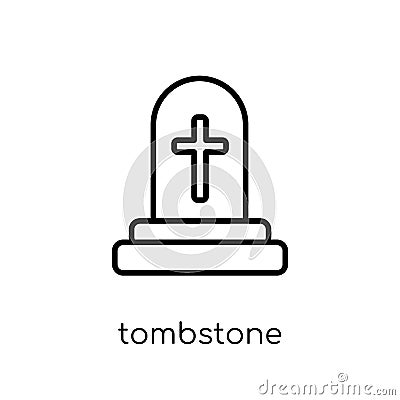 Tombstone icon. Trendy modern flat linear vector Tombstone icon Vector Illustration