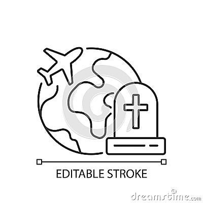 Tombstone tourism linear icon Vector Illustration