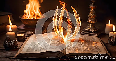 Elemental Fire Spell Tome Stock Photo