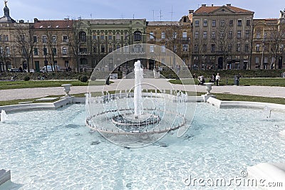 Tomislav square in Zagreb, Croatia Editorial Stock Photo