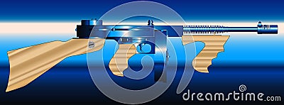 Gangsters Tommy Gun Vector Illustration