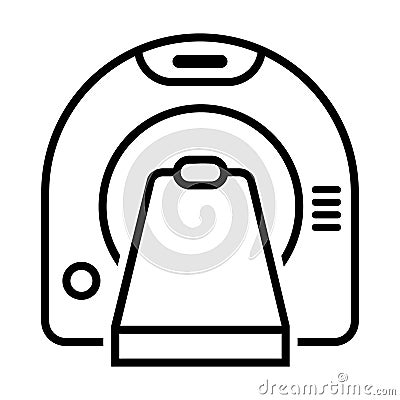 Tomography vector icon. Medical scanner illustration symbol. radiology sign. tomograph logo. Cartoon Illustration