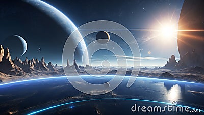 Tomorrow's Data Voyage: Navigating with DataEclipse Odyssey. AI generate Stock Photo