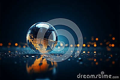 Tomorrows planet Futuristic abstraction portraying Earths digital transformation Stock Photo