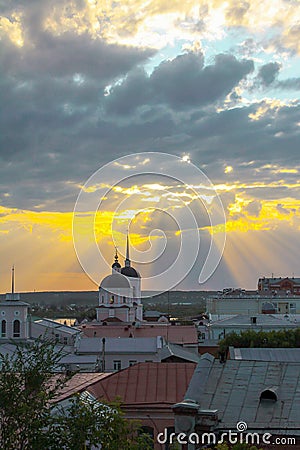 Tomsk, Suberia Russia view from Voskresenskaya mountain Stock Photo