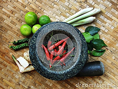 TOMYUM, Thai food seasoning ingredients. Stock Photo