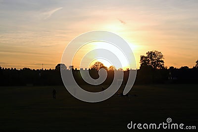 Tonbridge Kent. Sun goes down Stock Photo