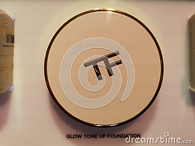 Tone Cream in Glow Tone Up Foundation Hydrating Sunshine Compact by Tom Ford at Perfume and Cosmetics Store on February 10, 2020 Editorial Stock Photo