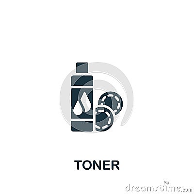 Toner icon. Monochrome simple sign from beauty and personal care collection. Toner iron icon for logo, templates, web Vector Illustration