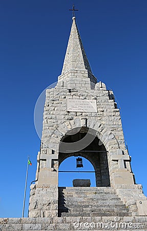 Tonezza del Cimone, VI, Italy - January 3, 2017: Ossuary Memorial monument to italian soldiers who died in first world war called Editorial Stock Photo