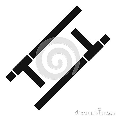 Tonfa icon, simple style Vector Illustration