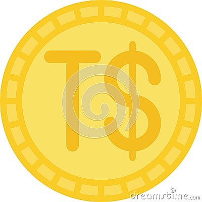 Tongan paÊ»anga coin icon, currency of Tonga Vector Illustration