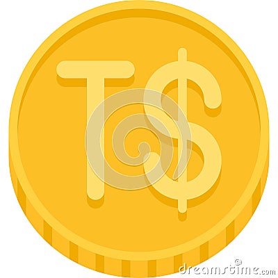 Tongan paÊ»anga coin icon, currency of Tonga Vector Illustration