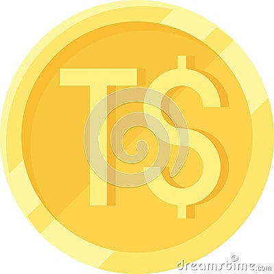 Tongan paÊ»anga coin icon, currency of Tonga Vector Illustration