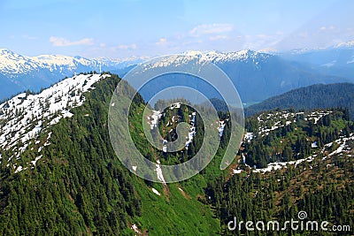 Tongass National Forest in Alaska seen from an airplane Stock Photo