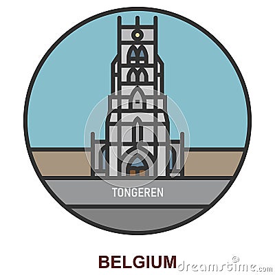 Tongeren. Cities and towns in Belgium Vector Illustration