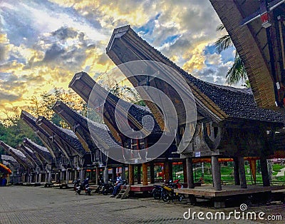 Tongkonan Traditional House, Tana Toraja, Indonesia Stock Photo