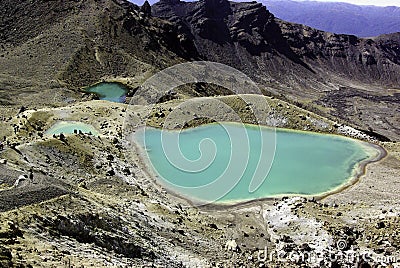 Tongrario Alpine Crossing - Lakes Stock Photo