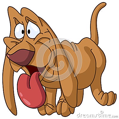 Tongue out dog Vector Illustration