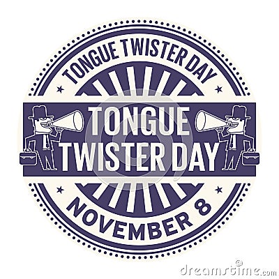 Tongue Twister Day, November 8 Vector Illustration