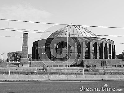 Tonhalle concert hall in Duesseldorf, black and white Editorial Stock Photo