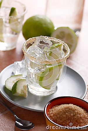 Tonic water with lemon Stock Photo